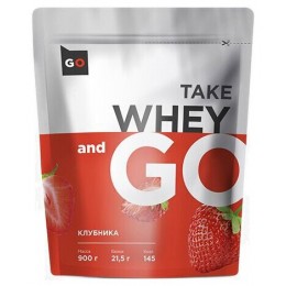 Whey Go Protein, клубника, 900 г